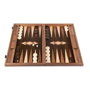 Backgammon Tronc de noyer naturel Manopoulos - 48x30cm BAC3815 Backgammon