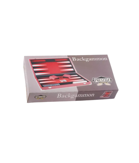 Backgammon Prestige Rouge 46 cm simili cuir BAC2510 Backgammon